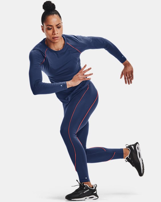 Women's UA RUSH™ HeatGear® No-Slip Waistband Pocket Full-Length Leggings, Blue, pdpMainDesktop image number 2